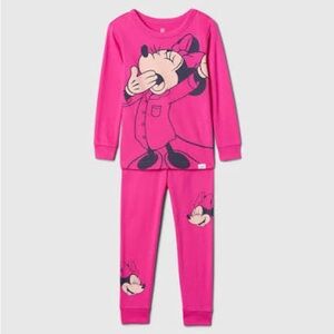 Gap × Disney Baby Organic Brushed Cotton Sleepy Yawning Minnie Pajama Set Sz 6